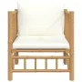 Gartensofa aus Bambus mit cremeweißen Kissen von vidaXL, Modulare Sofas für den Außenbereich - Ref: Foro24-362303, Preis: 135...