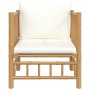 Gartensofa aus Bambus mit cremeweißen Kissen von vidaXL, Modulare Sofas für den Außenbereich - Ref: Foro24-362303, Preis: 136...