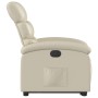 Sillón reclinable elevable eléctrico de cuero sintético crema