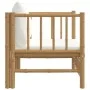Gartensofa aus Bambus mit cremeweißen Kissen von vidaXL, Modulare Sofas für den Außenbereich - Ref: Foro24-362303, Preis: 135...