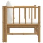 Sofá de jardín bambú con cojines blanco crema de vidaXL, Sofás modulares de exterior - Ref: Foro24-362303, Precio: 136,85 €, ...