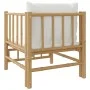 Sofá de jardín bambú con cojines blanco crema de vidaXL, Sofás modulares de exterior - Ref: Foro24-362303, Precio: 133,96 €, ...