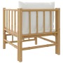 Sofá de jardín bambú con cojines blanco crema de vidaXL, Sofás modulares de exterior - Ref: Foro24-362303, Precio: 136,85 €, ...