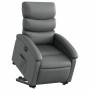Sillón reclinable elevable eléctrico de cuero sintético gris