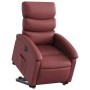 Sillón elevable eléctrico cuero artificial rojo tinto