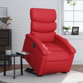 Sillón elevable eléctrico cuero artificial rojo Sillón elevable eléctrico cuero artificial rojo