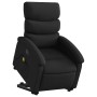 Sillón de masaje elevable eléctrico cuero sintético negro