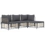 Gartenmöbel-Set 4-teilig und anthrazitgraue PE-Rattankissen von vidaXL, Outdoor-Sofas - Ref: Foro24-3186739, Preis: 309,97 €,...