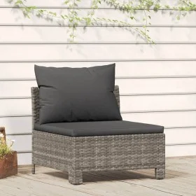 Central garden sofa with gray synthetic rattan cushion by vidaXL, Garden sets - Ref: Foro24-362694, Price: 77,16 €, Discount: %