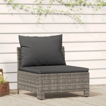 Zentrales Gartensofa mit synthetischem Rattankissen grau von vidaXL, Gartensets - Ref: Foro24-362694, Preis: 77,16 €, Rabatt: %