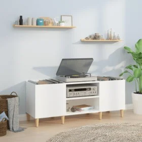 Glänzend weißer Sperrholz-Disc-Schrank 121x38x48 cm von vidaXL, CD- und DVD-Speicher - Ref: Foro24-831927, Preis: 83,28 €, Ra...