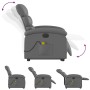 Sillón de masaje elevable eléctrico cuero sintético gris