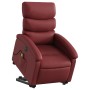 Sillón de masaje elevable eléctrico cuero artificial rojo tinto
