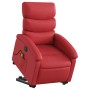Sillón de majaje elevable eléctrico cuero artificial rojo