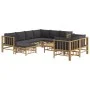 10-teiliges Gartenmöbel-Set aus Bambus mit dunkelgrauen Kissen von vidaXL, Gartensets - Ref: Foro24-3155224, Preis: 944,38 €,...