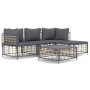 Gartenmöbel-Set 4-teilig und anthrazitgraue PE-Rattankissen von vidaXL, Outdoor-Sofas - Ref: Foro24-3186741, Preis: 379,89 €,...