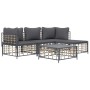 Gartenmöbel-Set 4-teilig und anthrazitgraue PE-Rattankissen von vidaXL, Outdoor-Sofas - Ref: Foro24-3186741, Preis: 379,89 €,...