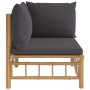 Bamboo garden corner sofa with dark gray cushions by vidaXL, Modular outdoor sofas - Ref: Foro24-362308, Price: 115,65 €, Dis...