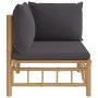 Bamboo garden corner sofa with dark gray cushions by vidaXL, Modular outdoor sofas - Ref: Foro24-362308, Price: 114,24 €, Dis...