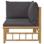 Bamboo garden corner sofa with dark gray cushions by vidaXL, Modular outdoor sofas - Ref: Foro24-362308, Price: 114,24 €, Dis...