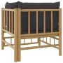 Bamboo garden corner sofa with dark gray cushions by vidaXL, Modular outdoor sofas - Ref: Foro24-362308, Price: 114,24 €, Dis...