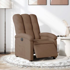 Sillón reclinable eléctrico de tela marrón en Sillones | Comprar online en Foro24
