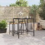 High bar table PE rattan and black glass surface 110x70x110 cm by vidaXL, Garden tables - Ref: Foro24-362588, Price: 123,90 €...