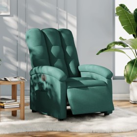 Sillón reclinable eléctrico tela verde oscuro en Sillones | Comprar online en Foro24