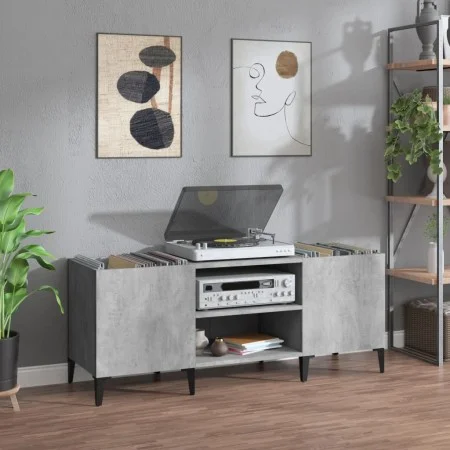 Furniture made of gray concrete plywood discs 121x38x48 cm by vidaXL, CD and DVD storage - Ref: Foro24-831937, Price: 67,00 €...
