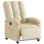 Sillón reclinable eléctrico de tela crema