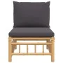 Central bamboo garden sofa with dark gray cushions by vidaXL, Modular outdoor sofas - Ref: Foro24-362309, Price: 114,25 €, Di...