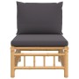 Zentrales Gartensofa aus Bambus mit dunkelgrauen Kissen von vidaXL, Modulare Sofas für den Außenbereich - Ref: Foro24-362309,...