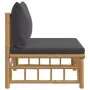 Central bamboo garden sofa with dark gray cushions by vidaXL, Modular outdoor sofas - Ref: Foro24-362309, Price: 114,25 €, Di...