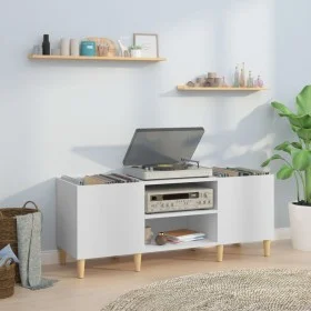White plywood record cabinet 121x38x48 cm by vidaXL, CD and DVD storage - Ref: Foro24-831925, Price: 78,96 €, Discount: %