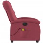Sillón de masaje reclinable eléctrico tela rojo tinto