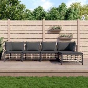 Gartenmöbel-Set 5-teilig, Kissen anthrazit, PE-Rattan von vidaXL, Outdoor-Sofas - Ref: Foro24-3186743, Preis: 385,92 €, Rabat...