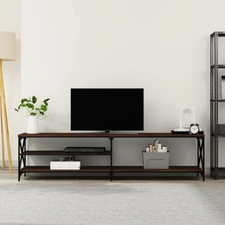 TV-Schrank aus Metall und Sperrholz aus brauner Eiche, 200 x 40 x 50 cm von vidaXL, TV-Möbel - Ref: Foro24-826743, Preis: 88,...