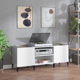 Sperrholz-Disc-Schrank glänzend weiß 121x38x48 cm von vidaXL, CD- und DVD-Speicher - Ref: Foro24-831935, Preis: 74,71 €, Raba...
