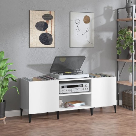 Sperrholz-Disc-Schrank glänzend weiß 121x38x48 cm von vidaXL, CD- und DVD-Speicher - Ref: Foro24-831935, Preis: 74,71 €, Raba...