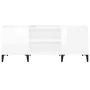Mueble discos madera contrachapada blanco brillo 121x38x48 cm de vidaXL, Almacenamiento para CD y DVD - Ref: Foro24-831935, P...