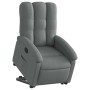 Sillón reclinable elevable de tela gris oscuro