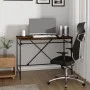 Escritorio hierro madera contrachapada roble humo 100x50x75 cm de vidaXL, Escritorios - Ref: Foro24-826721, Precio: 94,66 €, ...