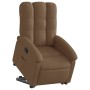 Sillón reclinable elevable de tela marrón