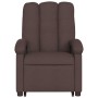 Sillón reclinable elevable tela marrón oscuro