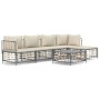 Gartenmöbel-Set 6-teilig anthrazitfarbene Kissen PE-Rattan von vidaXL, Outdoor-Sofas - Ref: Foro24-3186744, Preis: 459,70 €, ...