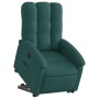 Sillón reclinable elevable tela verde oscuro