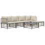 Gartenmöbel-Set 6-teilig anthrazitfarbene Kissen PE-Rattan von vidaXL, Outdoor-Sofas - Ref: Foro24-3186744, Preis: 459,70 €, ...