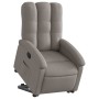 Sillón reclinable elevable tela gris taupe