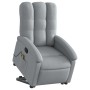 Sillón de masaje reclinable de pie de tela gris claro