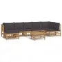 Set de muebles de jardín 8 piezas bambú con cojines gris oscuro by vidaXL, Garden sets - Ref: Foro24-3155238, Price: 700,77 €...